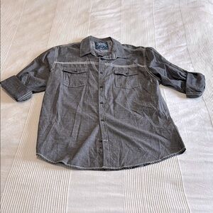 Men's Drill NYC Gray Long Sleeve Button-up Shirt Size Large